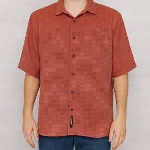 Cabela's Men's Size XL Orange Short Sleeve Regular Fit Button Up Shirt